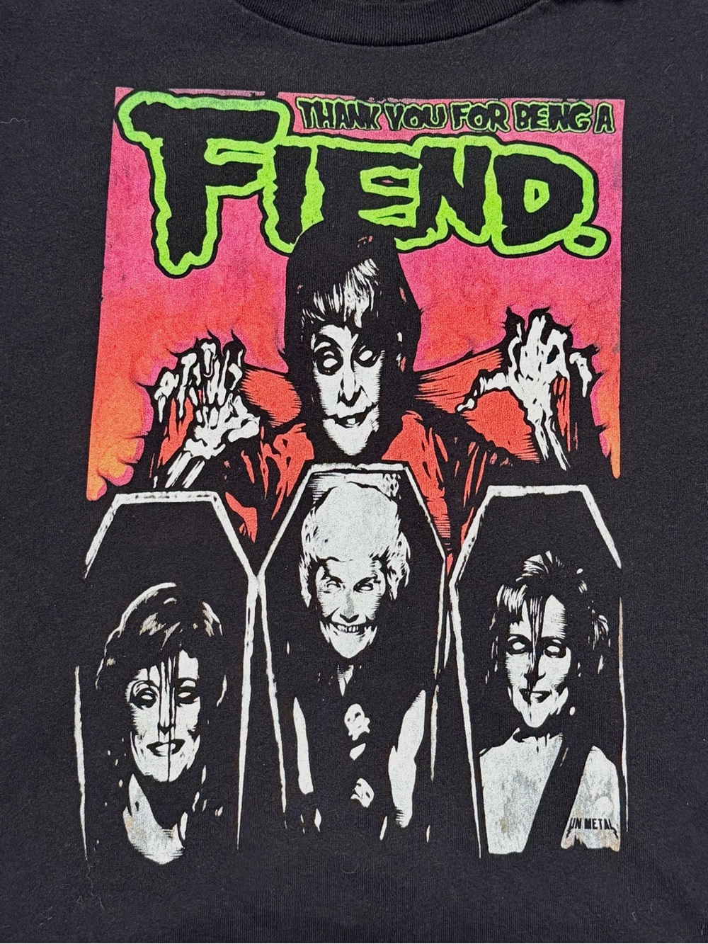 The Golden Girls “Fiend” Horror Graphic T-Shirt Black Size Medium Goth